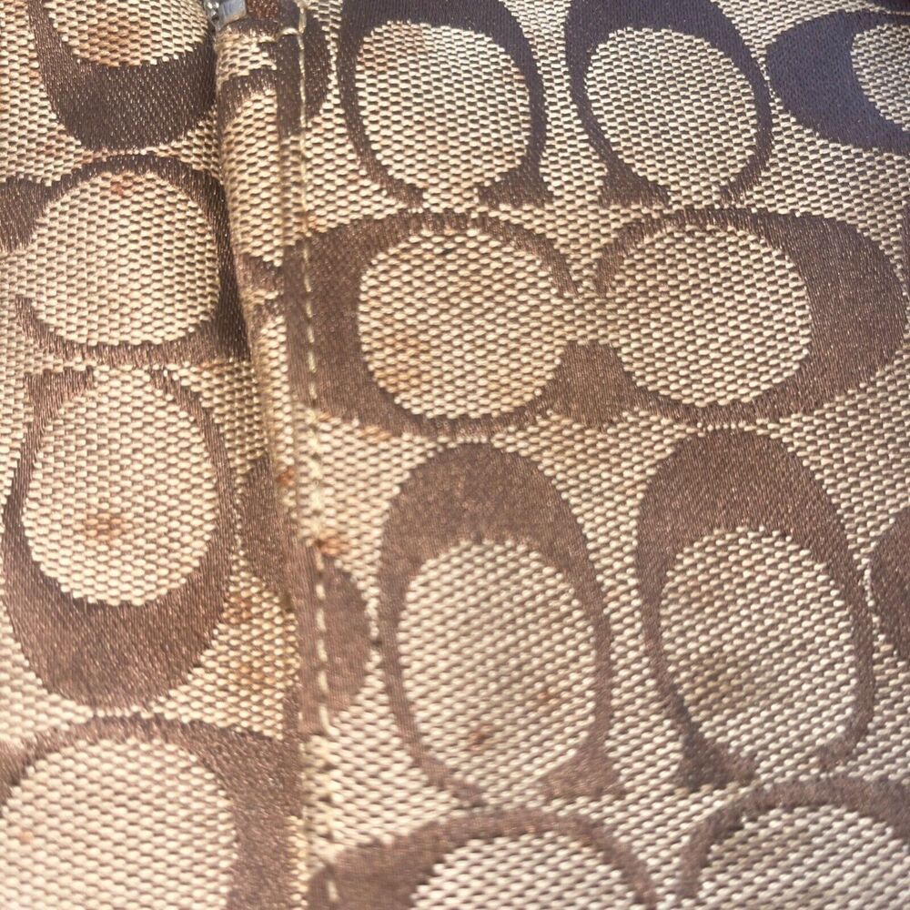 Vintage COACH Backpack Monogram CC Print Tan Beige Leather Y2K CLASSIC - Picture 12 of 12